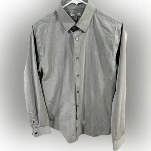 Express 1MX Fitted Men’s M Silver Dress Shirt